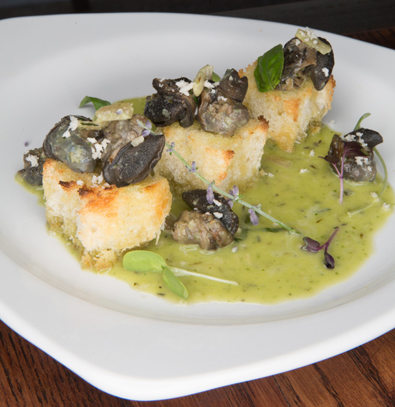 Papa Ganouj’s escargot plate. Photo by Brandon Scott.