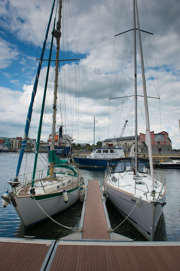 Boats in a sheltered port in Galway Bay. Photo by Nathan Harmon.