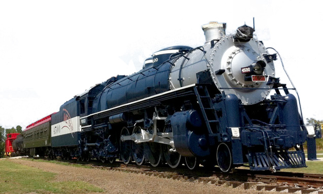 A steam engine at The Route 66 Historic Village took several years to restore. Photo by Vernis Maxwell.