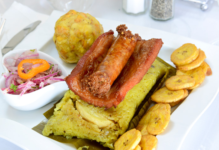 The Delicateses de la Selva is a combination of Juane, Cecina, Tacacho and Chorizo. Photos by Natalie Green.