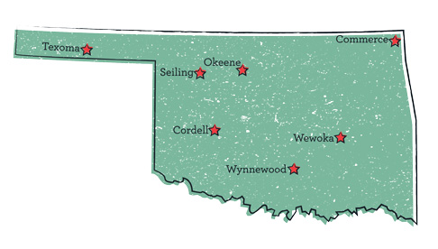 Hendrickson has coached in several cities across Oklahoma. Illustration by Ben Albrecht.