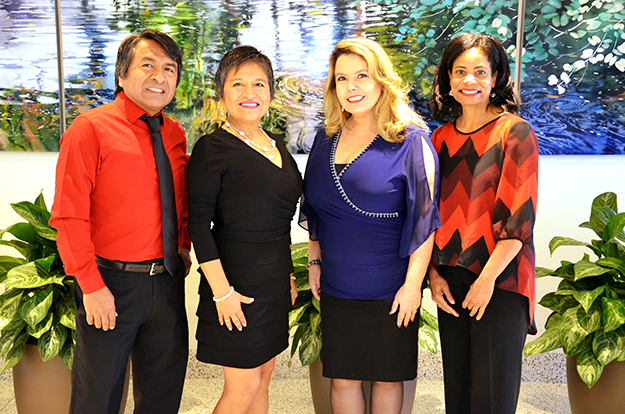 Cesar Pena-Ramirez, Tina Pena, Nanda Thompson and Robin Stewart, Mita's Foundation Charity Banquet.