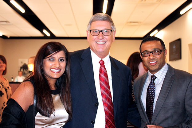 Tina Patel, Keith Ballard and Pete Patel, 2015 Claremore Hall of Fame induction ceremony.