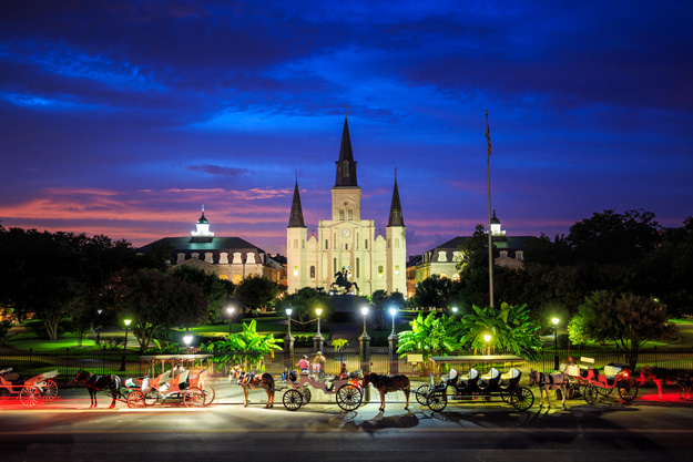 Historic Jackson Square is located in the French Quarter of New Orleans.