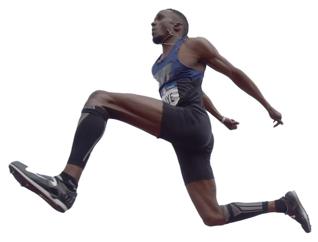 Will Claye soars above the competition to win the triple jump at the 2016 U.S. Olympic Team Trials at Hayward Field. Photo courtesy USATF
