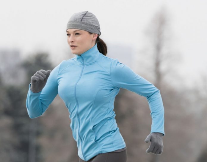 Woman Running in Winter