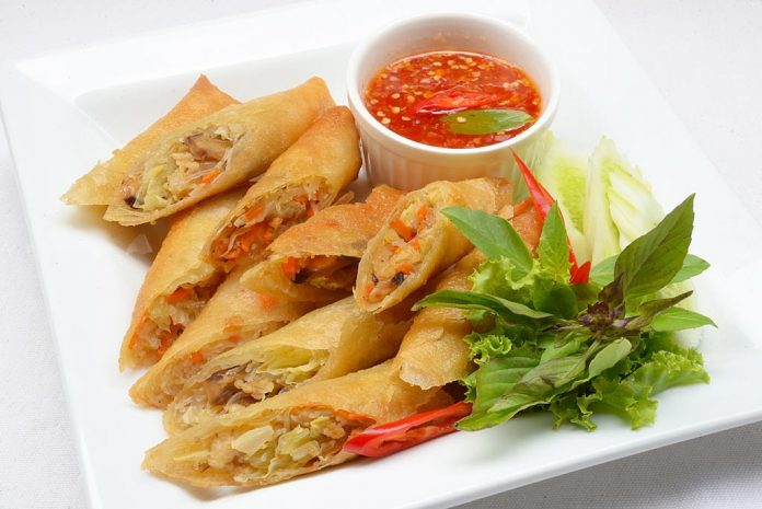 Fried Chinese Traditional Spring rolls food