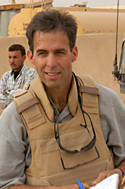Rick Atkinson pictured here on assignment in Iraq, will recieve the Peggy v. Helmerich Distinguished Author Award on Dec. 5. Photo Courtesy of Tulsa Library Trust.