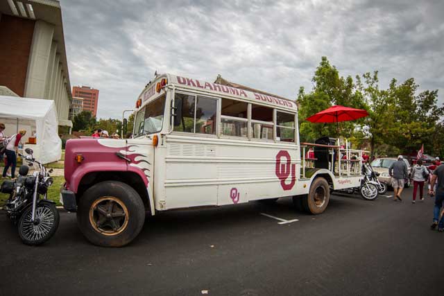 Fall in Norman is the height of tailgate season, as the community joins together for a love of the game. Several avid fans travel to Norman from other states to partake in the fun. Photo by Mason Drumm, OU Web Communications.