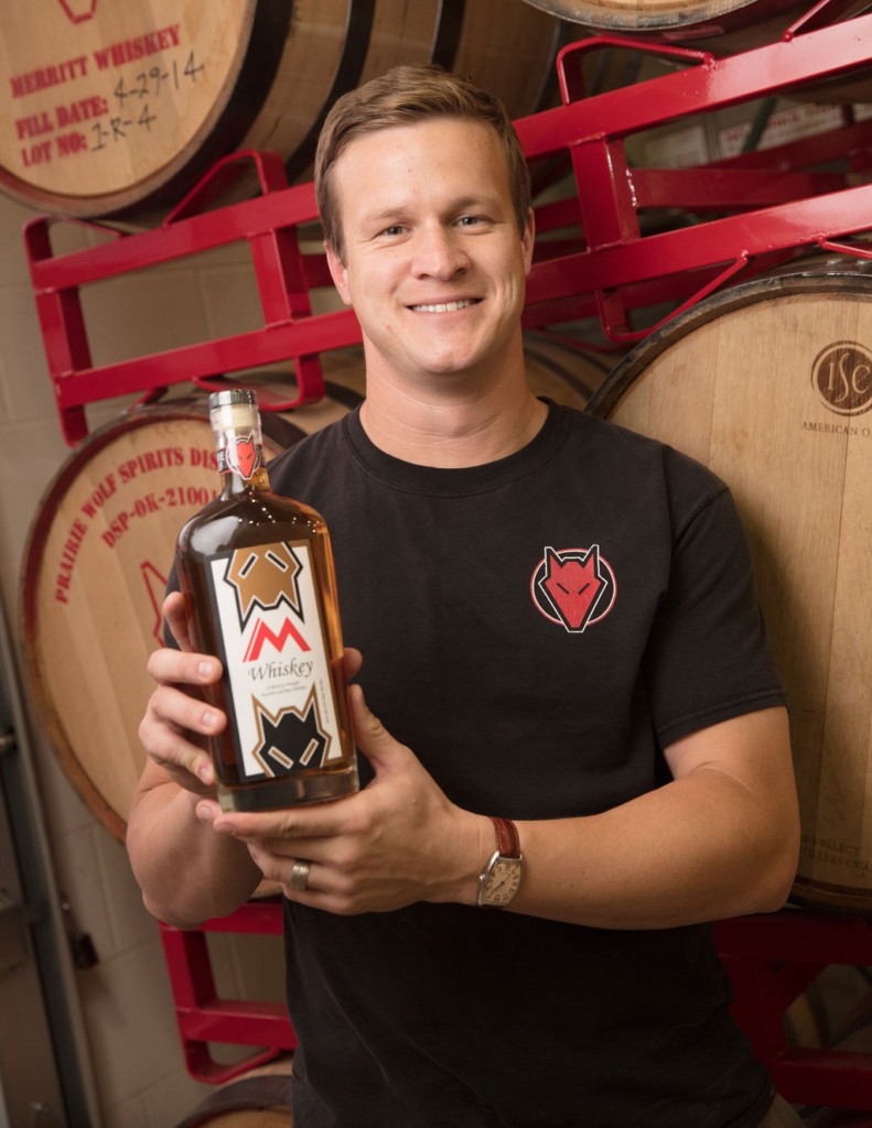 Jeff Merritt’s Prairie Wolf whiskey hit store shelves in October. Photo by Brent Fuchs.